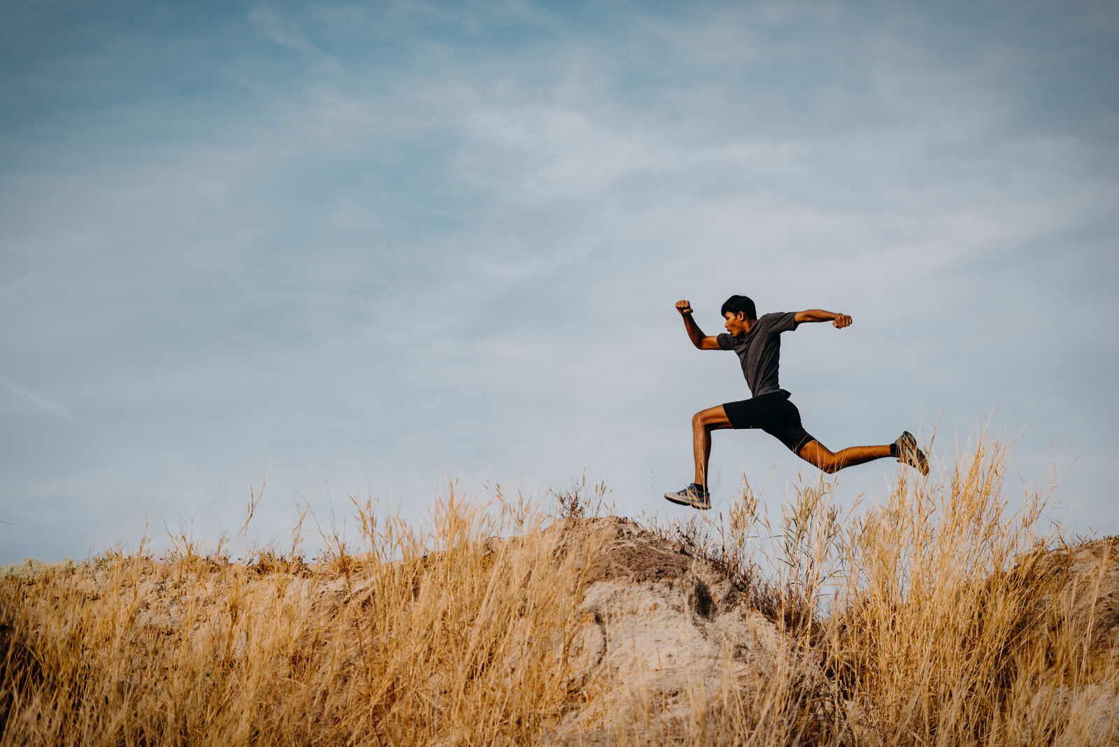 Athlete moving through a training session